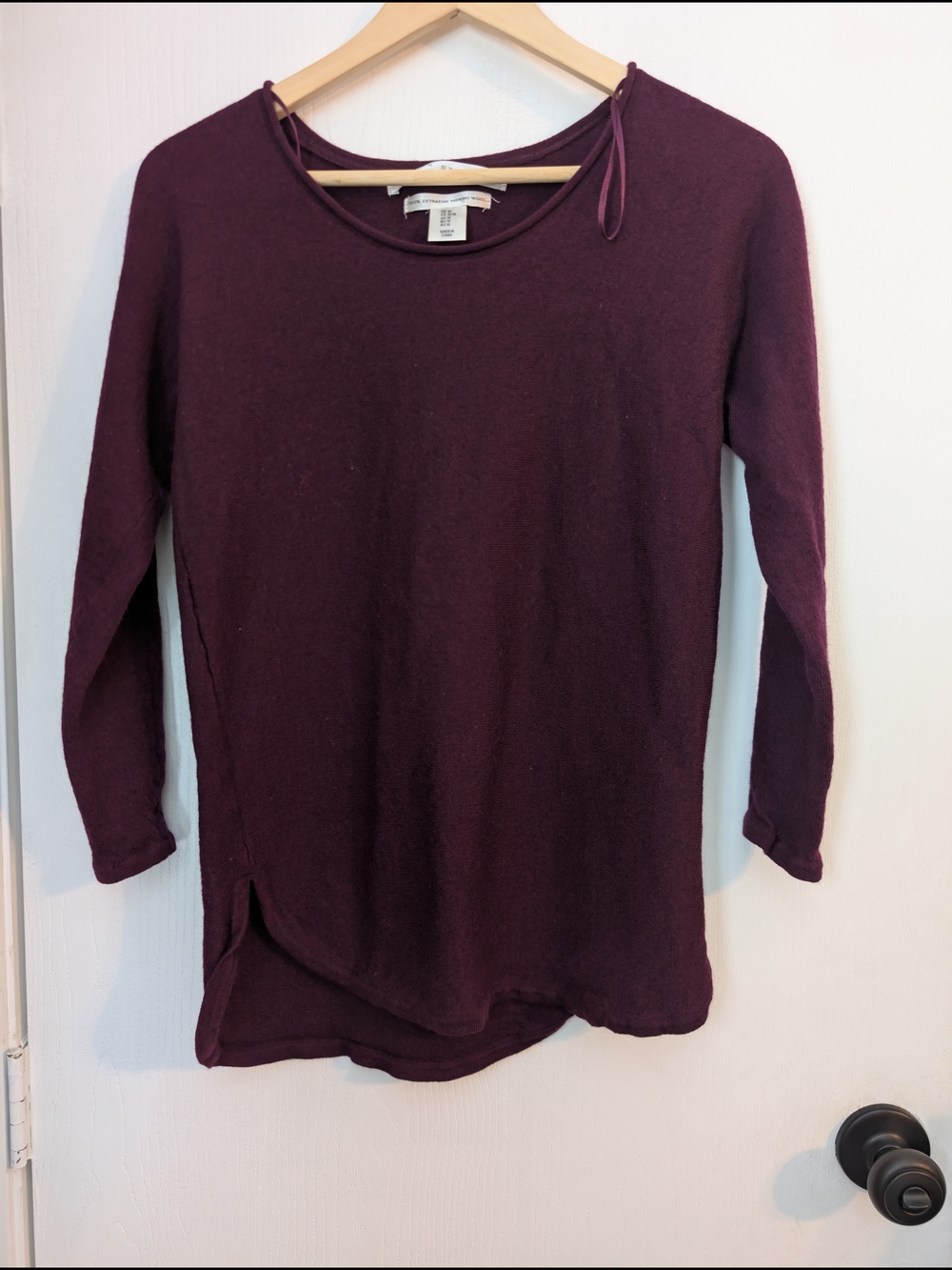 Max Studio Plum Long-Sleeve Crewneck Top